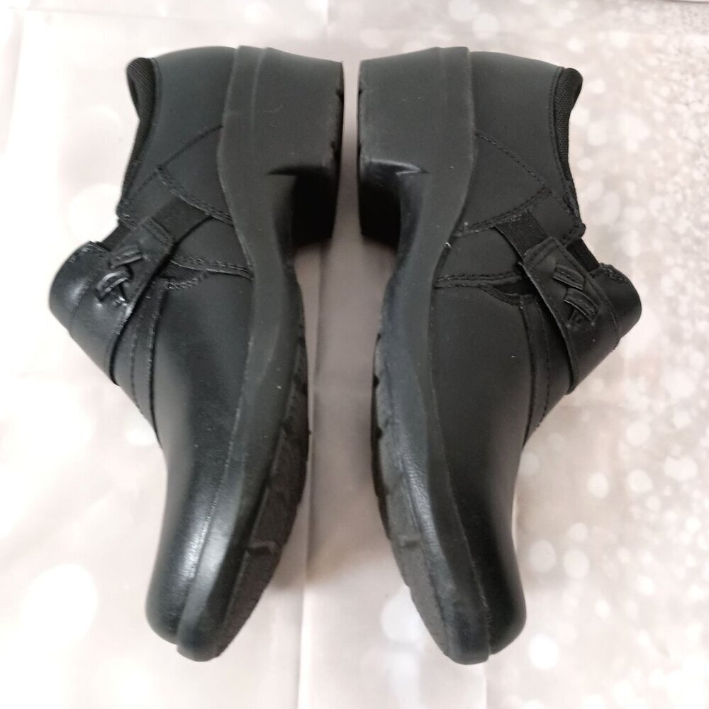 Clarks Angie Pearl Black Slip On Shoes Women 7.5 Comfort Round Toe - Picture 6 of 10